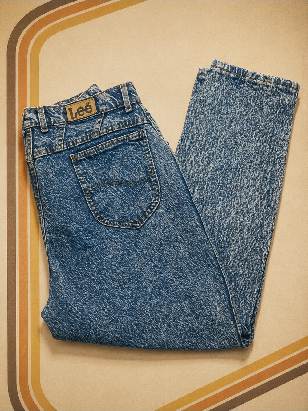 Vintage Lee High Waisted Acid Wash Mom Jeans Size 16 Petite 32x28